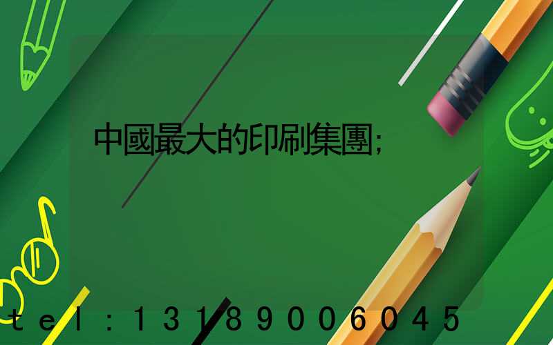 中國最大的印刷集團