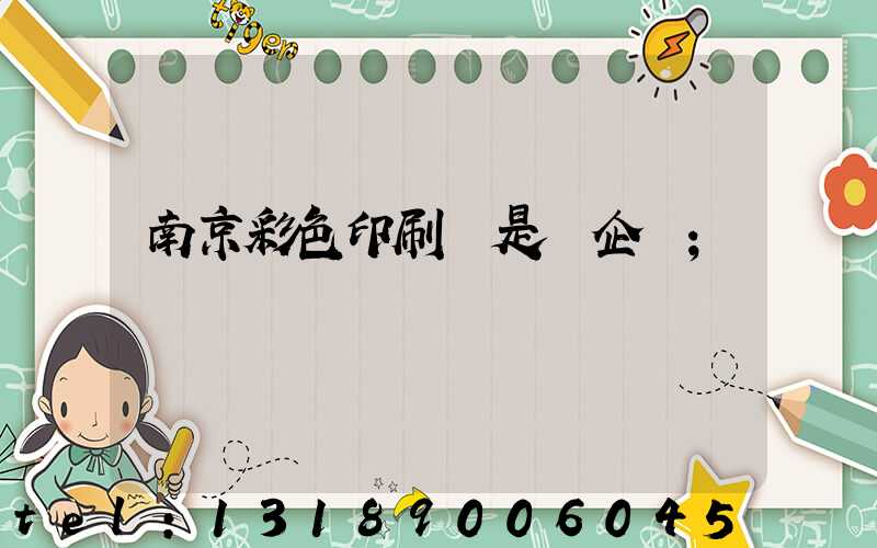 南京彩色印刷廠是國企嗎
