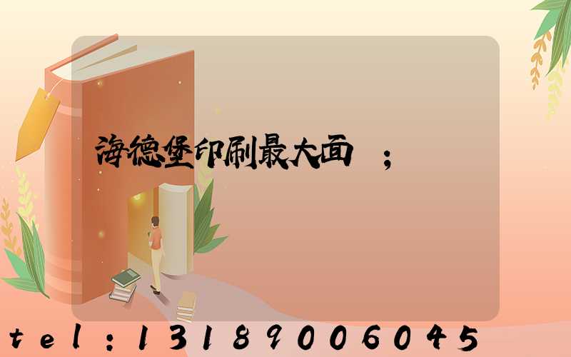 海德堡印刷最大面積